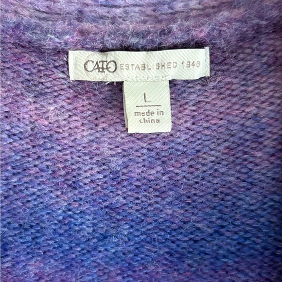 Cato Women's multi colored Purple and Pink Open Front Cardigan long soft NWOT - Picture 5 of 10